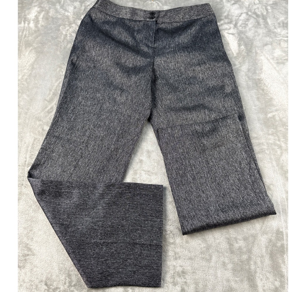 Anne Klein Pants Women 6P Bond Street Black Silver Herringbone NEW